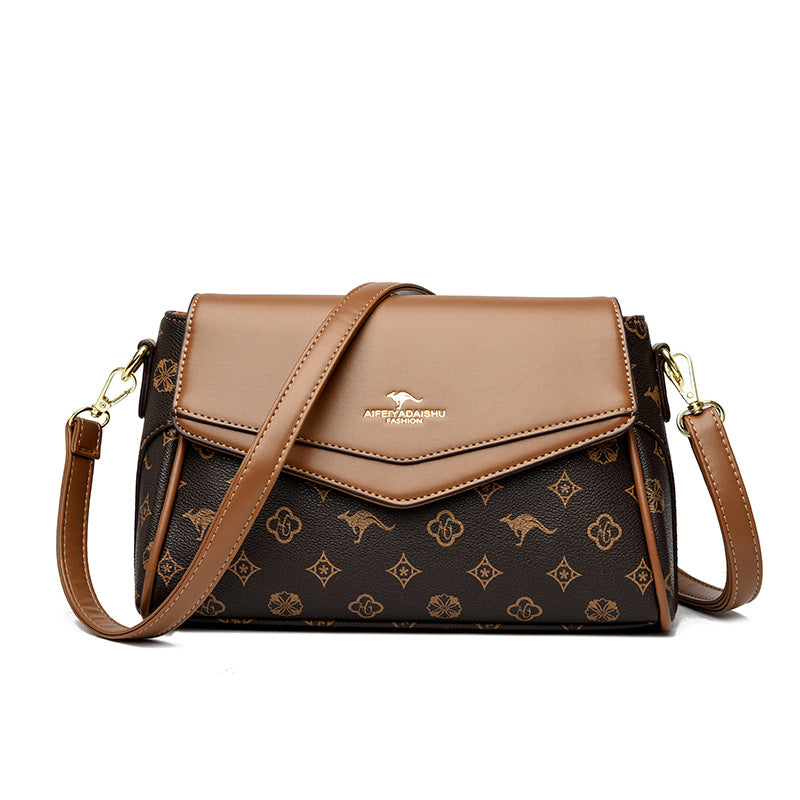 Sac bandoulière chic marron à motif élégant
