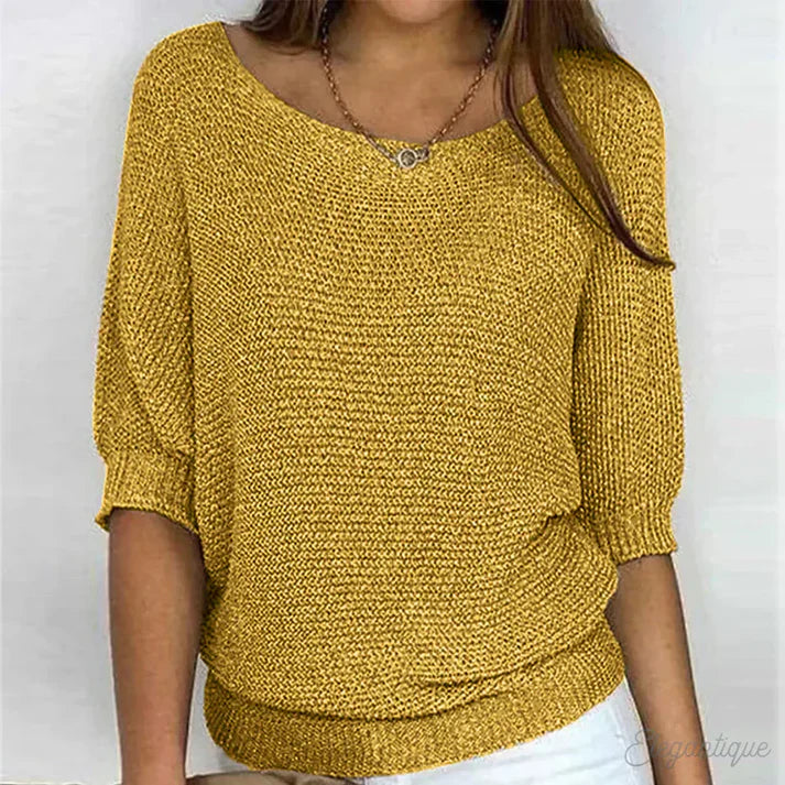 LADERRA | Pull Demi Manche Décontracté En Coton