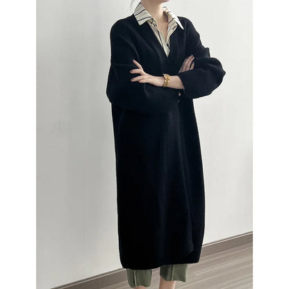 Cardigan en Tricot Long et Élégant