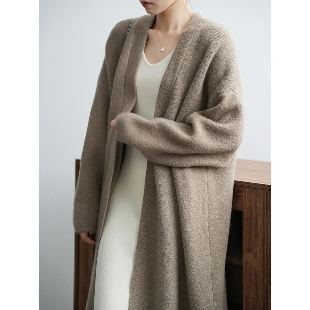 Cardigan en Tricot Long et Élégant