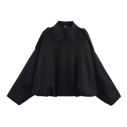 Veste Bomber Oversize en Suédine Douce