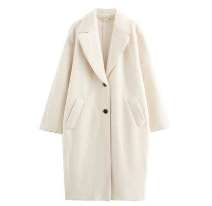 Manteau en laine élégant , à revers, boutonnage simple