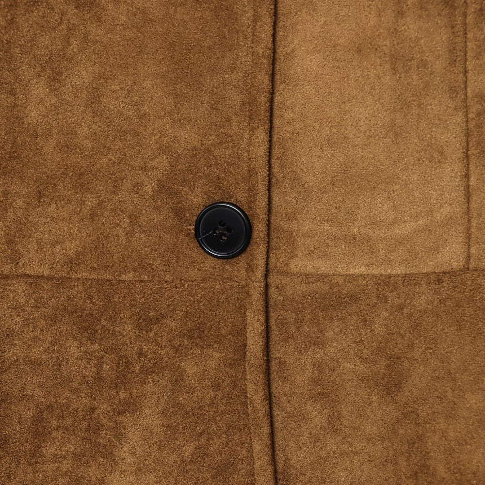 Veste Ajustée en Suédine – Chic Minimaliste & Coupe Précise