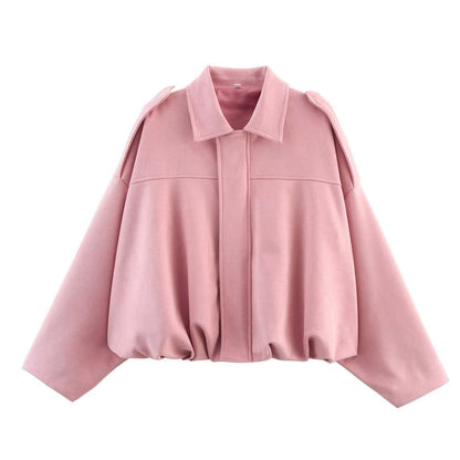 Veste Bomber Oversize en Suédine Douce
