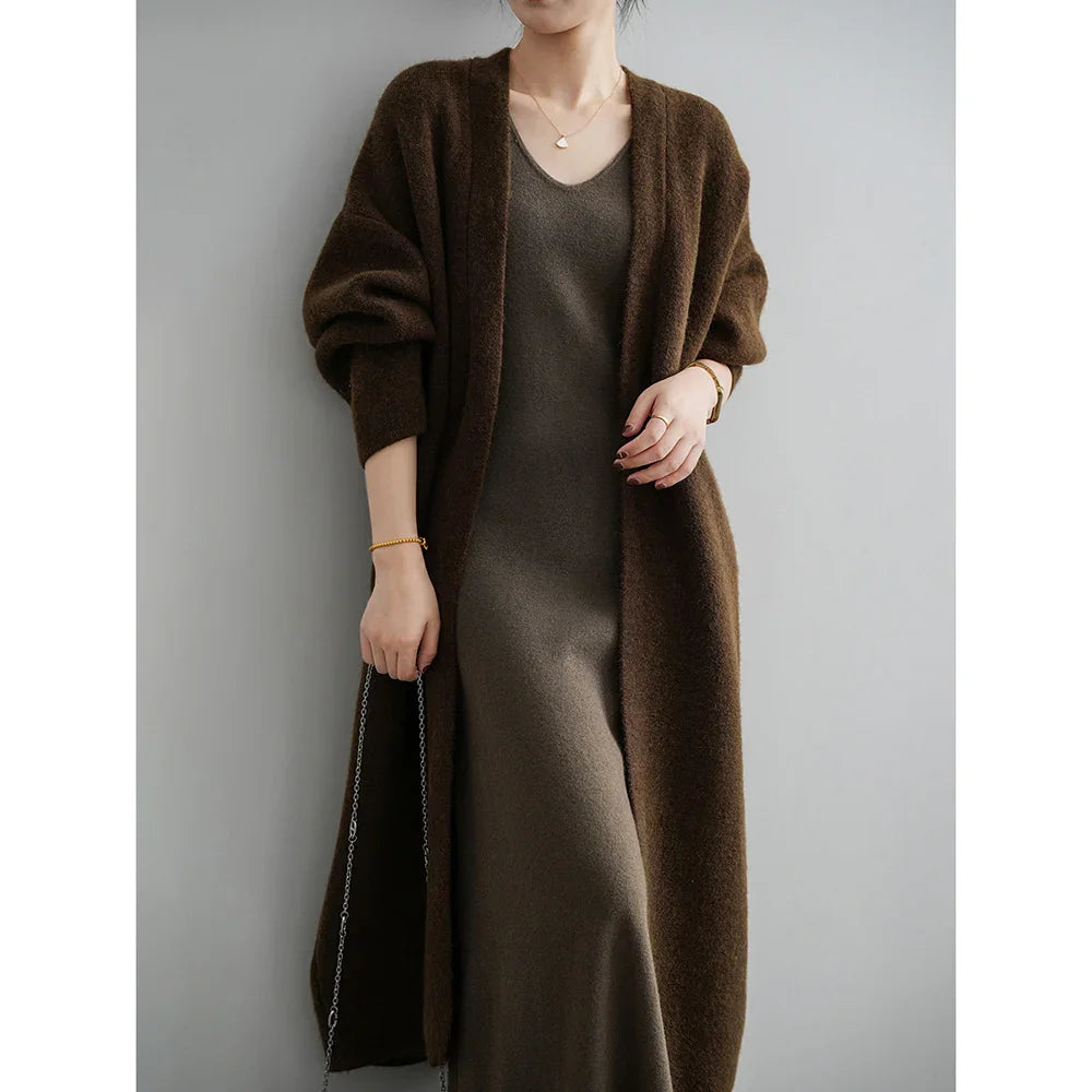 Cardigan en Tricot Long et Élégant
