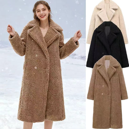 Manteau Long Douillet à Texture Pelucheuse