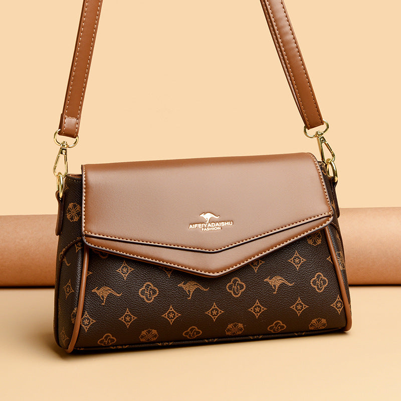 Sac bandoulière chic marron à motif élégant