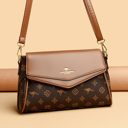 Sac bandoulière chic marron à motif élégant