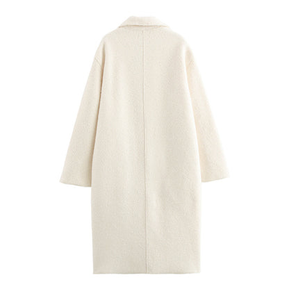 Manteau en laine élégant , à revers, boutonnage simple