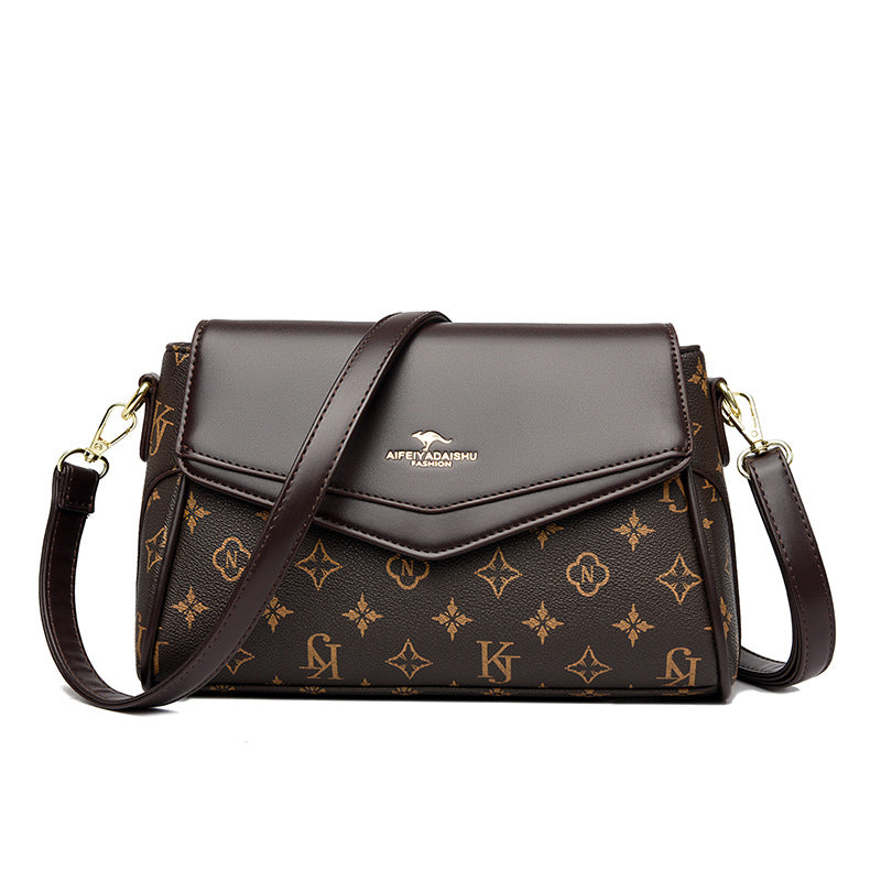 Sac bandoulière chic marron à motif élégant