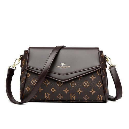 Sac bandoulière chic marron à motif élégant