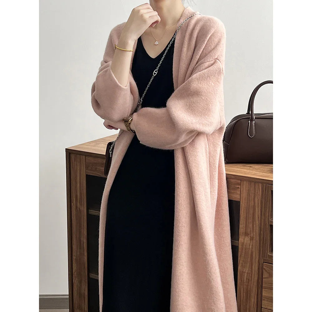 Cardigan en Tricot Long et Élégant