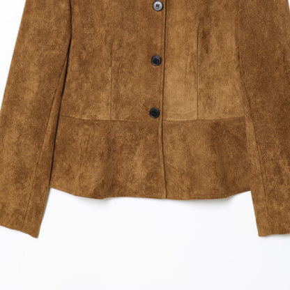 Veste Ajustée en Suédine – Chic Minimaliste & Coupe Précise