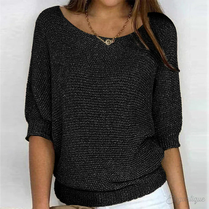 LADERRA | Pull Demi Manche Décontracté En Coton