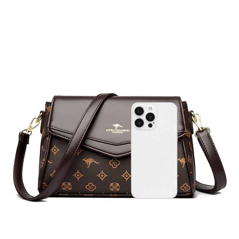 Sac bandoulière chic marron à motif élégant