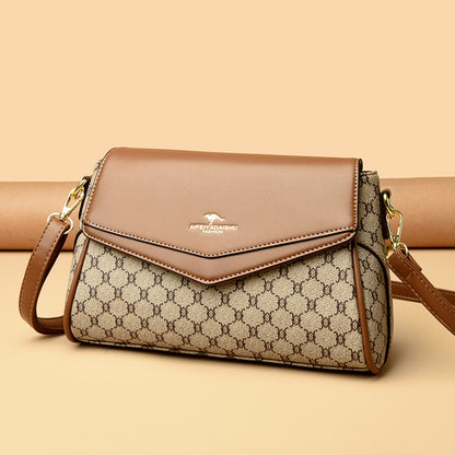 Sac bandoulière chic marron à motif élégant