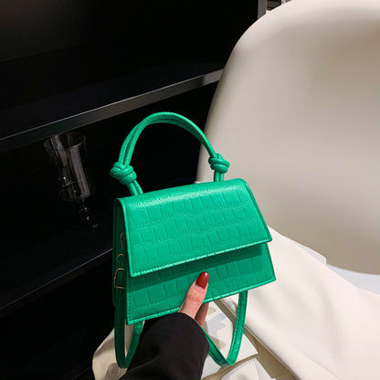 Sac à Main Structuré à Effet Crocodile avec Poignée et Bandoulière