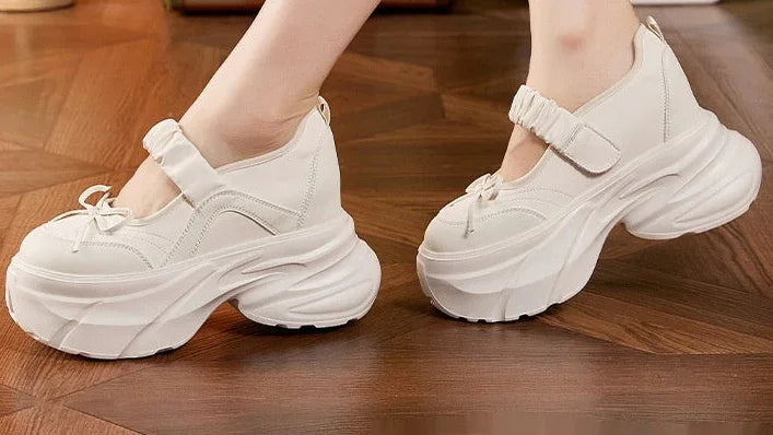 Chaussures à plateforme à velcro et lacets