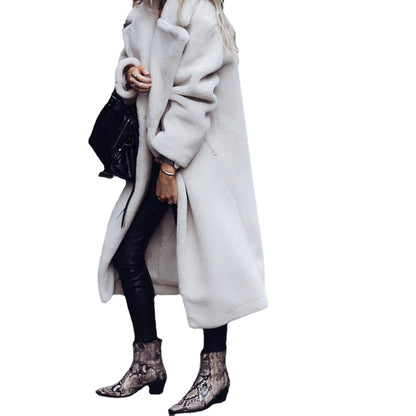 Manteau en laine réversible à revers pour femmes, automne et hiver