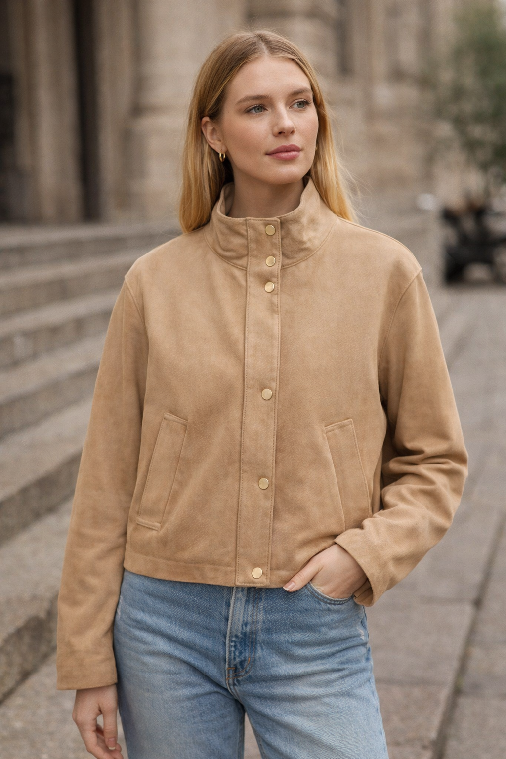 Blouson Suédine Premium – L’Indispensable de Mi-Saison