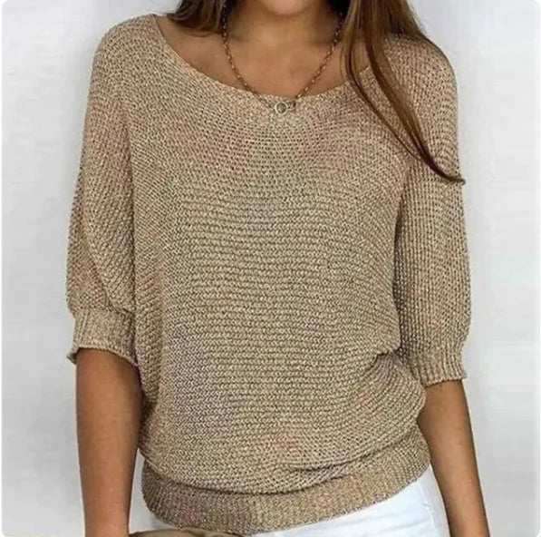LADERRA | Pull Demi Manche Décontracté En Coton